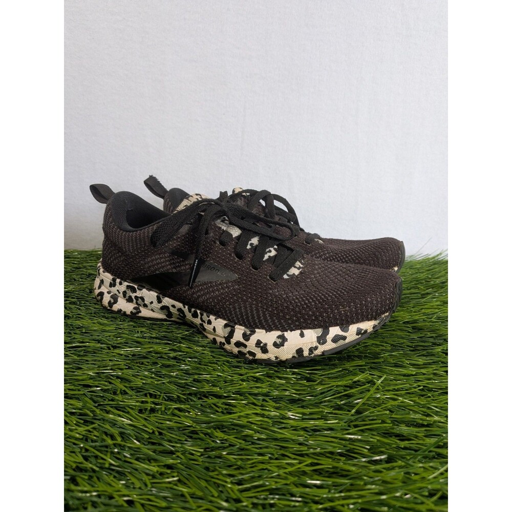 Brooks Revel 5 Womens Size 7.5 Running Shoes Black Leopard Print 1203611B095